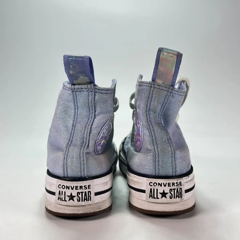 Converse Chuck Taylor All Star Shiny Tile Blue High Top Sneakers A03619F Kids 13